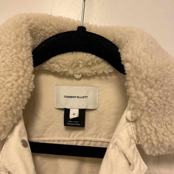 Current Elliot Cropped Jacket with Shearling Collar - Picture 3 of 3